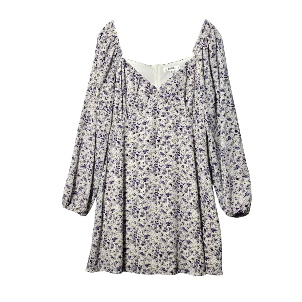 Missguided Ditsy Floral Long Sleeve Sweetheart Dress 10 Cottagecore Coquette